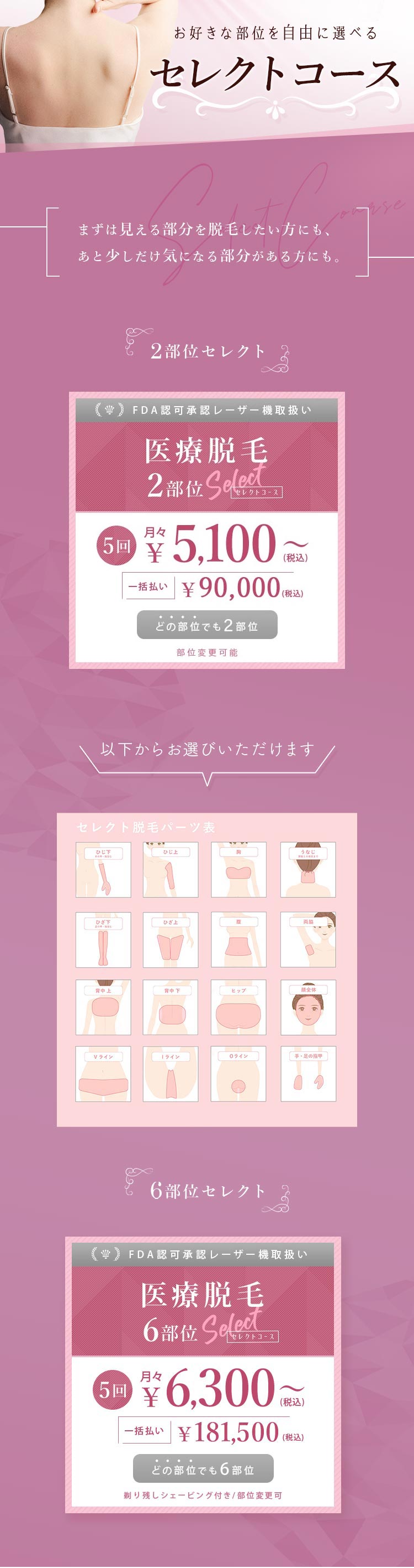 セレクト医療脱毛プラン