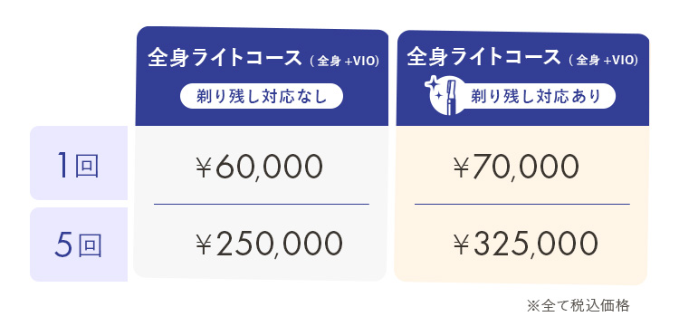 全身ライトコース(全身+VIO)